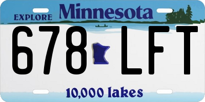 MN license plate 678LFT