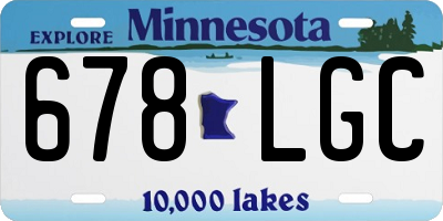 MN license plate 678LGC