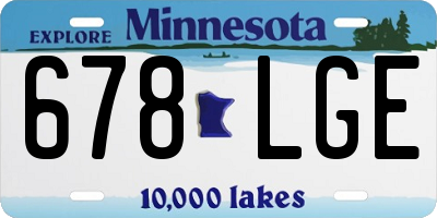 MN license plate 678LGE