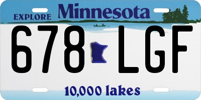 MN license plate 678LGF