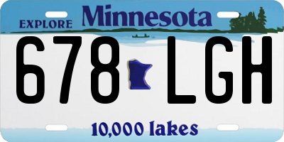MN license plate 678LGH