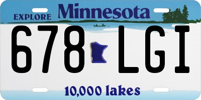 MN license plate 678LGI