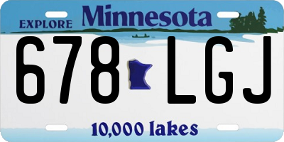 MN license plate 678LGJ