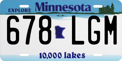 MN license plate 678LGM