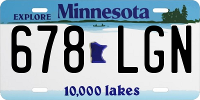 MN license plate 678LGN