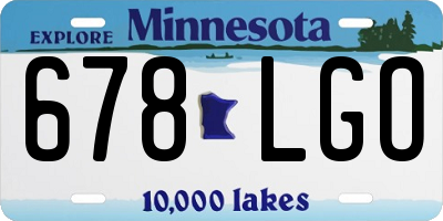 MN license plate 678LGO