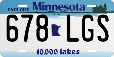 MN license plate 678LGS