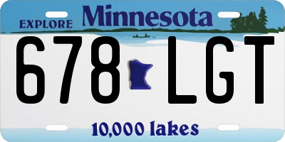 MN license plate 678LGT