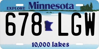 MN license plate 678LGW