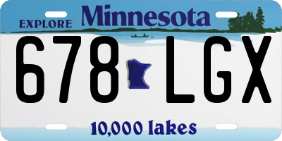 MN license plate 678LGX