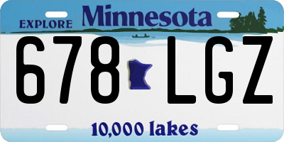 MN license plate 678LGZ