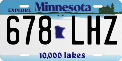 MN license plate 678LHZ