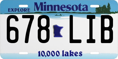 MN license plate 678LIB