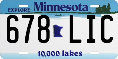 MN license plate 678LIC