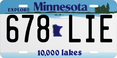 MN license plate 678LIE