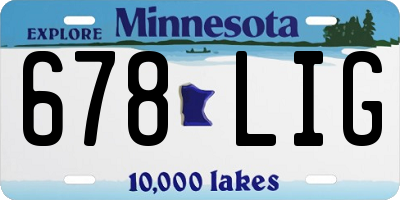 MN license plate 678LIG