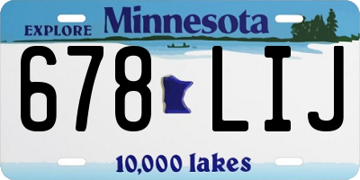 MN license plate 678LIJ