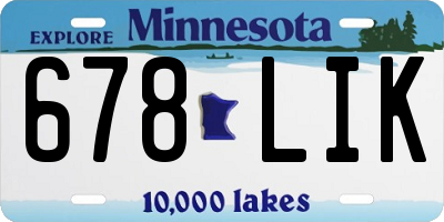 MN license plate 678LIK
