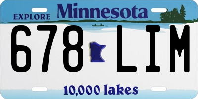 MN license plate 678LIM