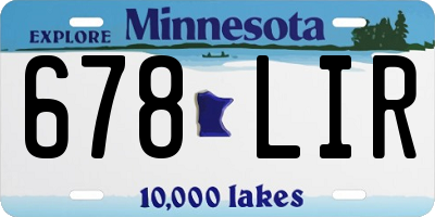 MN license plate 678LIR
