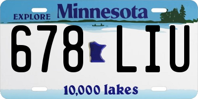 MN license plate 678LIU