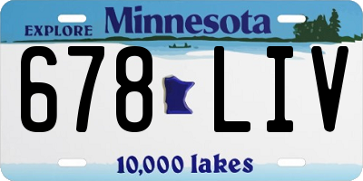 MN license plate 678LIV