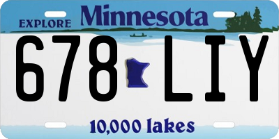 MN license plate 678LIY