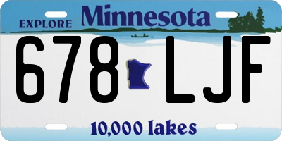MN license plate 678LJF