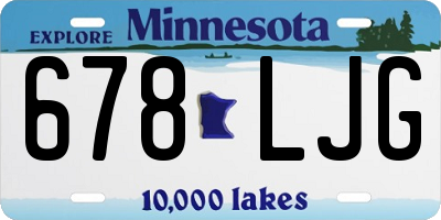 MN license plate 678LJG