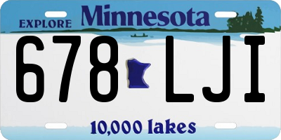 MN license plate 678LJI