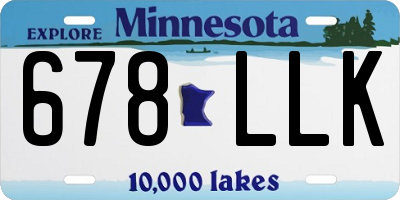 MN license plate 678LLK