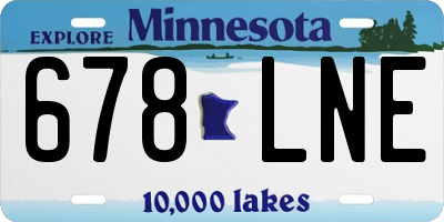 MN license plate 678LNE