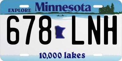 MN license plate 678LNH