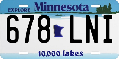 MN license plate 678LNI