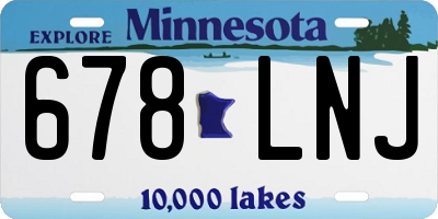 MN license plate 678LNJ