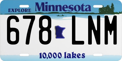 MN license plate 678LNM