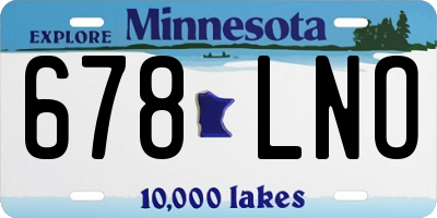 MN license plate 678LNO