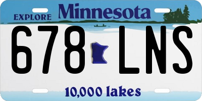 MN license plate 678LNS