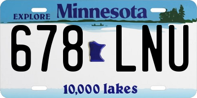 MN license plate 678LNU