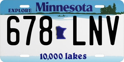 MN license plate 678LNV