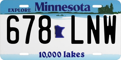 MN license plate 678LNW