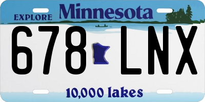 MN license plate 678LNX
