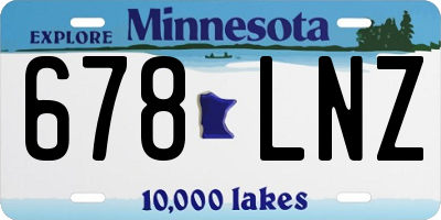 MN license plate 678LNZ
