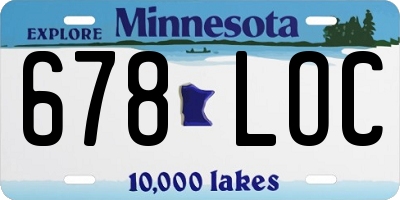 MN license plate 678LOC