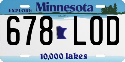 MN license plate 678LOD
