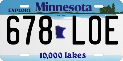 MN license plate 678LOE