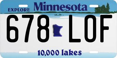 MN license plate 678LOF
