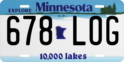 MN license plate 678LOG