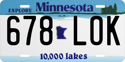 MN license plate 678LOK