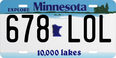 MN license plate 678LOL